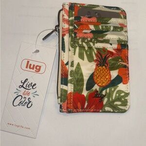 Lug SLIDE Lush Luau Embroidered Pineapple ID Card Holder Wallet